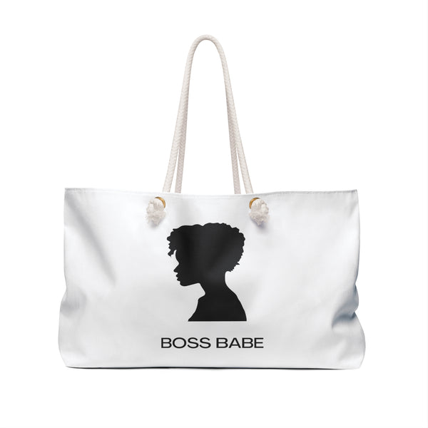 Boss Babe Weekender Bag (White/Black)