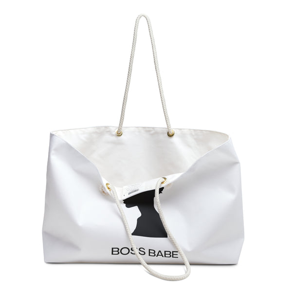 Boss Babe Weekender Bag (White/Black)